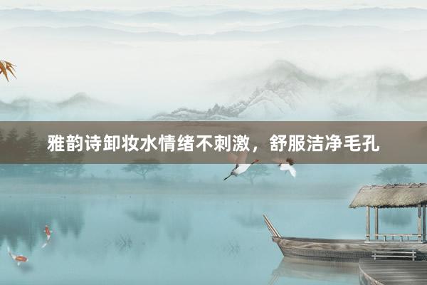 雅韵诗卸妆水情绪不刺激，舒服洁净毛孔