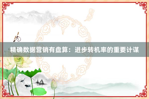 精确数据营销有盘算：进步转机率的重要计谋